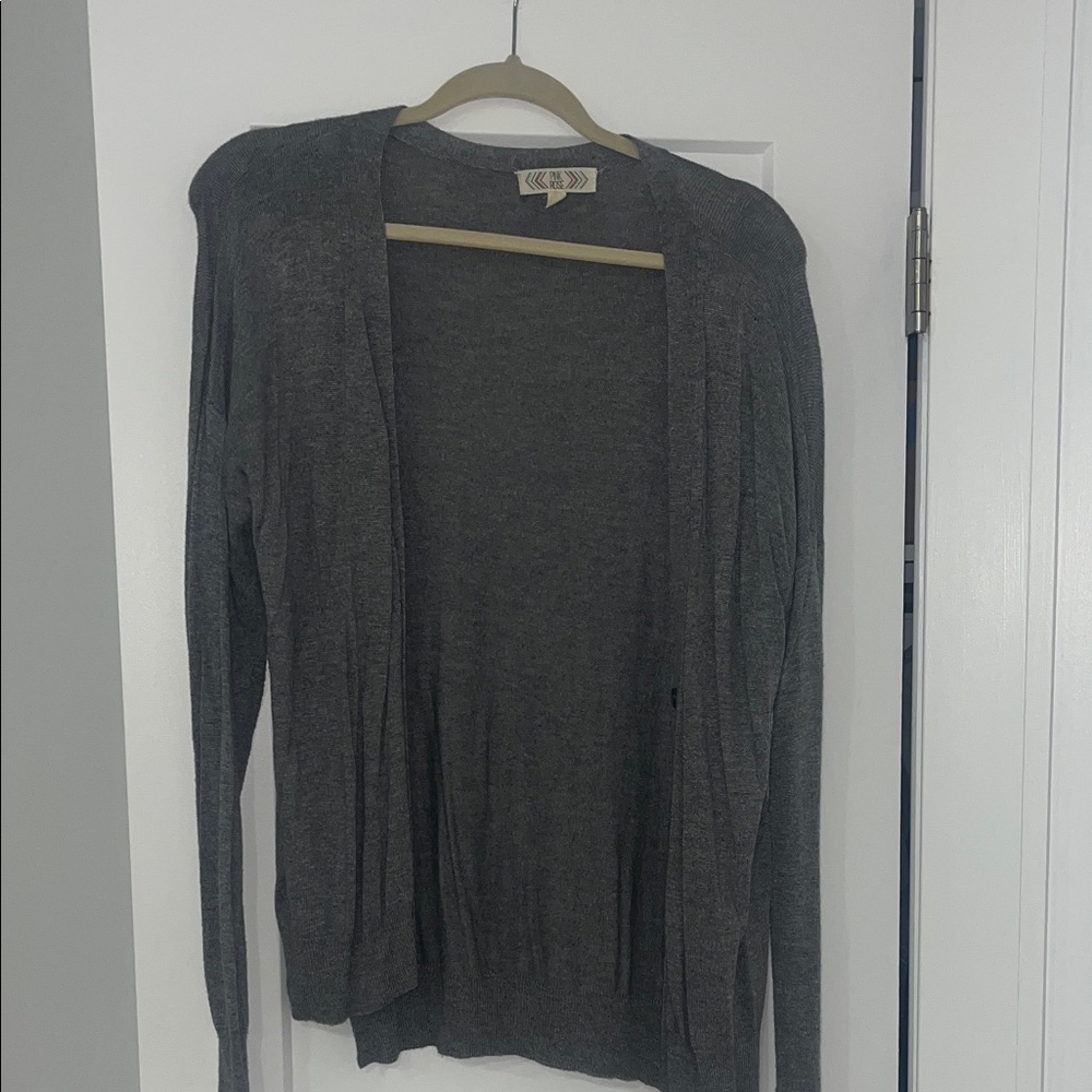 Pink Rose Charcoal Cardigan